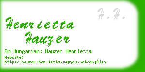 henrietta hauzer business card